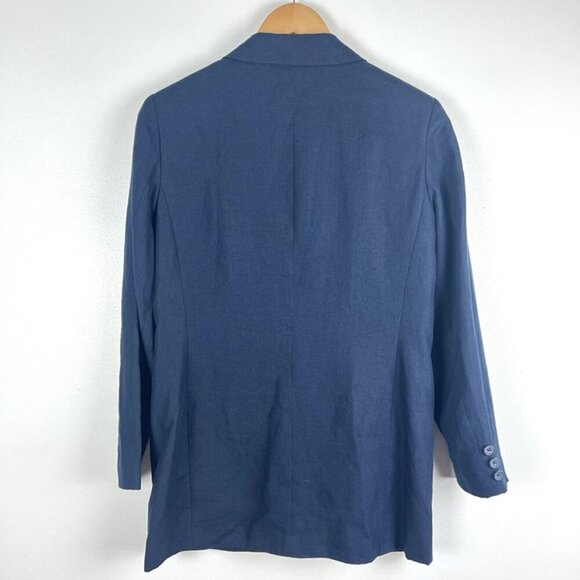 Eddie Bauer 100% Linen Navy Blue Blazer Men's Sz S Preppy Wedding Business - Picture 2 of 10
